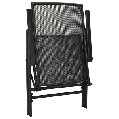 Anthracite Steel Folding Mesh Chairs Set of 4 - Durable & Stylish