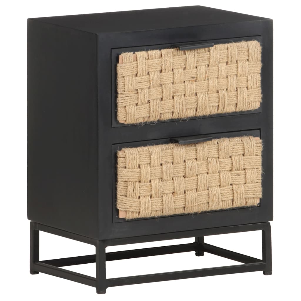 Solid Mango Wood Bedside Cabinet 40x30x50 cm - Rustic Elegance