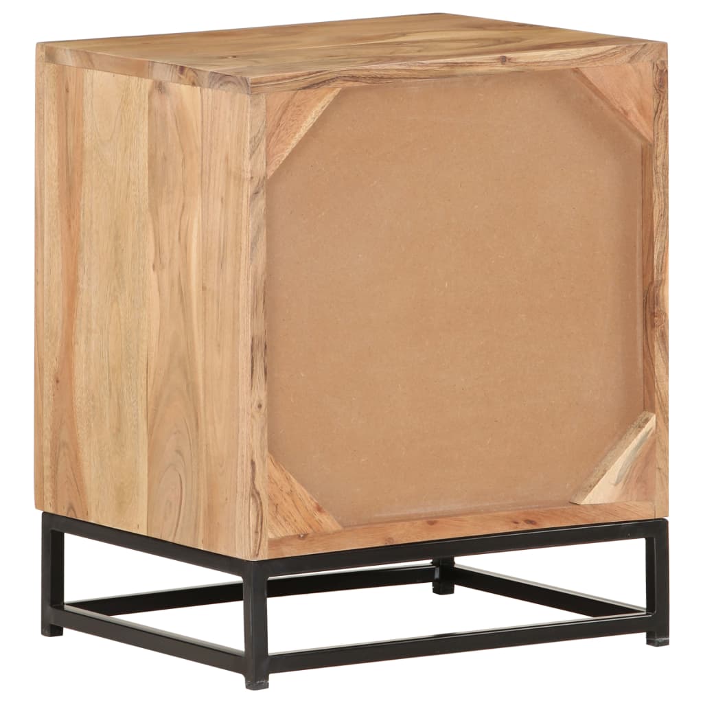 Solid Acacia Wood Bedside Cabinet 40x30x50 cm - Natural Finish