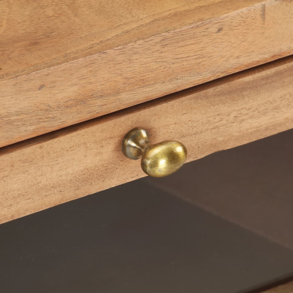 Solid Acacia Wood Bedside Cabinet 40x30x50 cm - Natural Finish