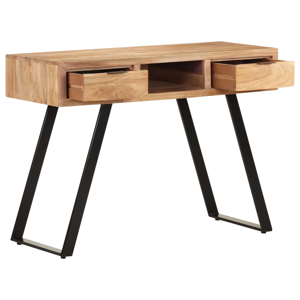 Solid Acacia Wood Desk with Live Edges, 107x45x79 cm