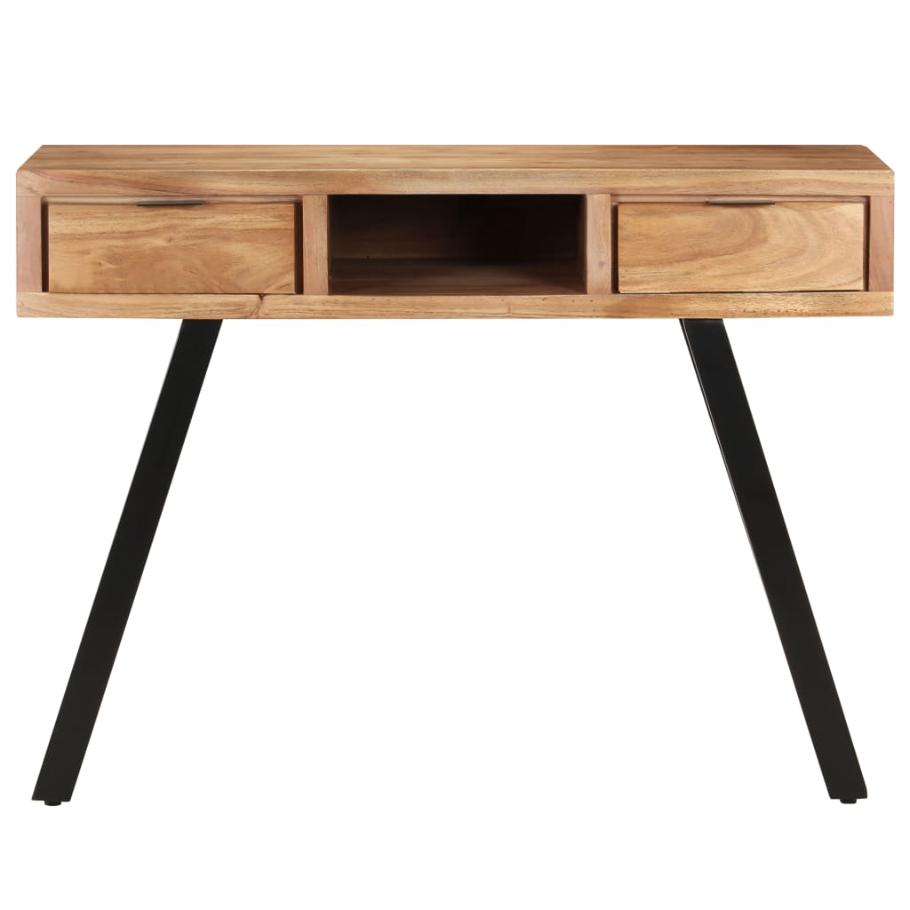 Solid Acacia Wood Desk with Live Edges, 107x45x79 cm