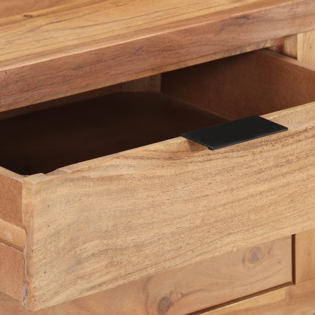 Solid Acacia Wood Desk with Live Edges, 107x45x79 cm