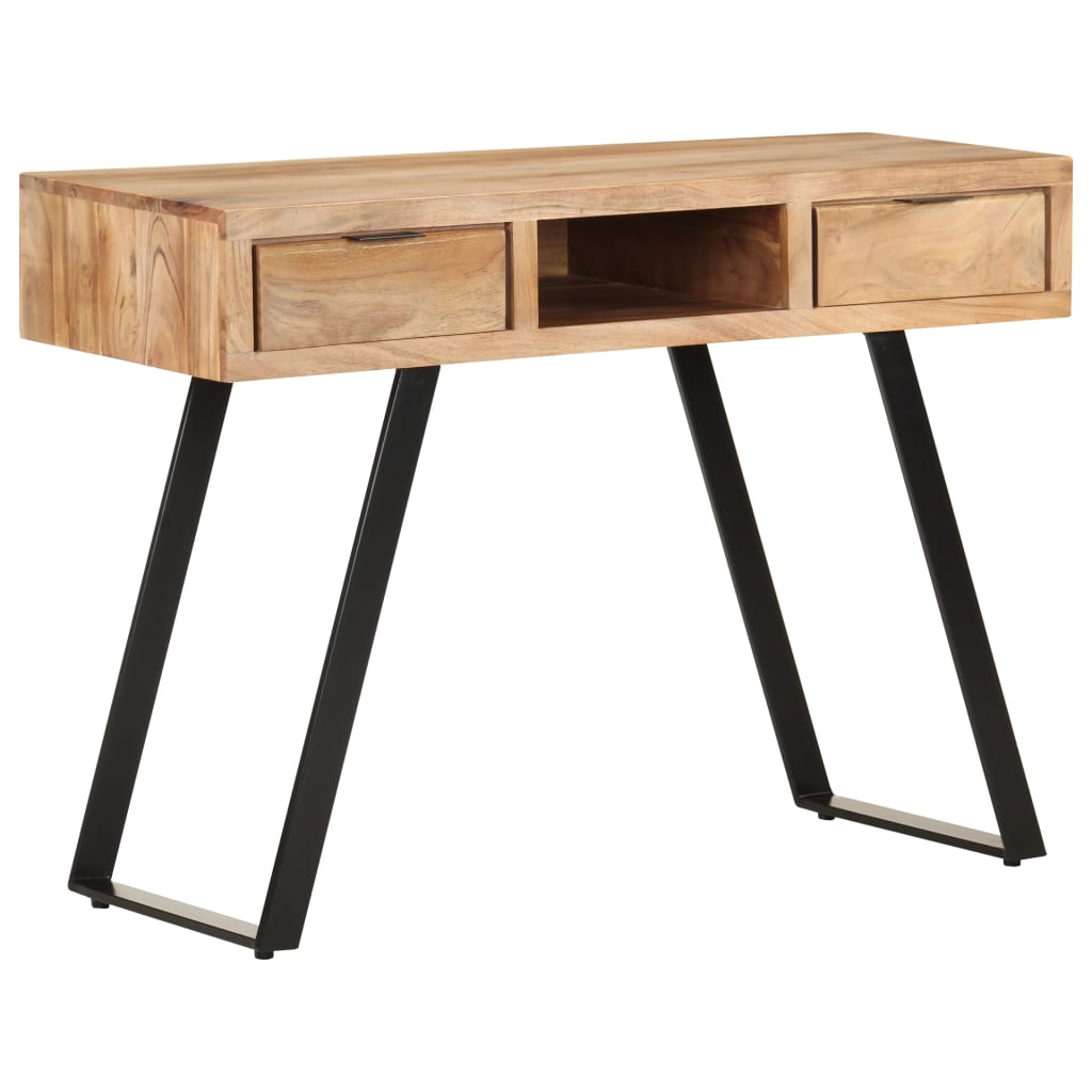 Solid Acacia Wood Desk with Live Edges, 107x45x79 cm