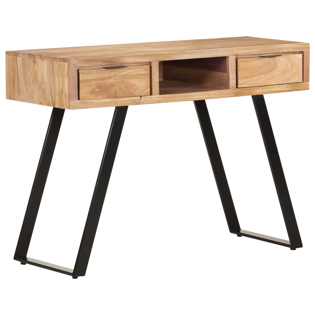 Solid Acacia Wood Desk with Live Edges, 107x45x79 cm