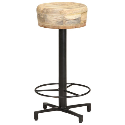 Solid Mango Wood Bar Stools Set of 2, 66cm Height
