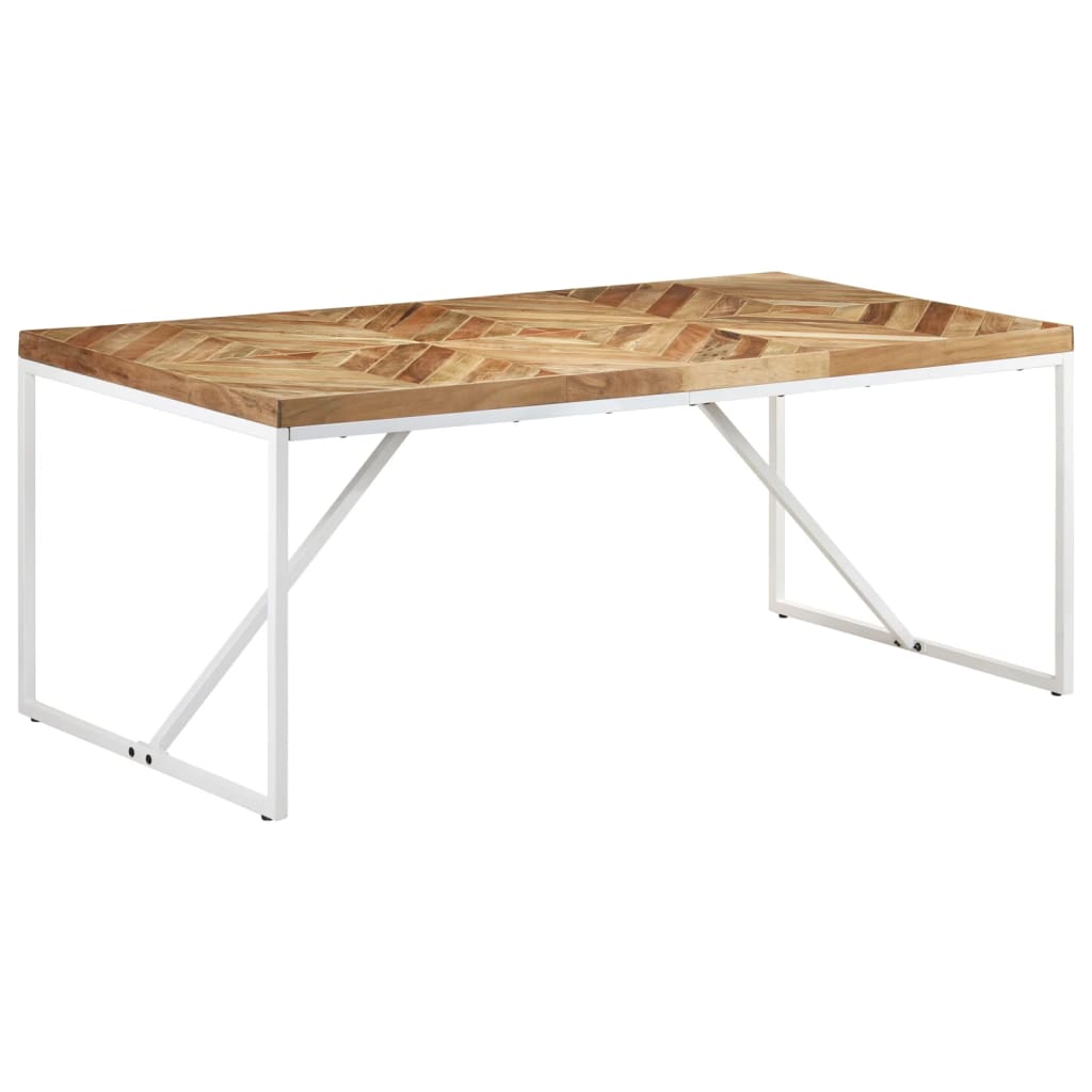 Solid Acacia & Mango Wood Dining Table 180x90 cm - Natural Finish