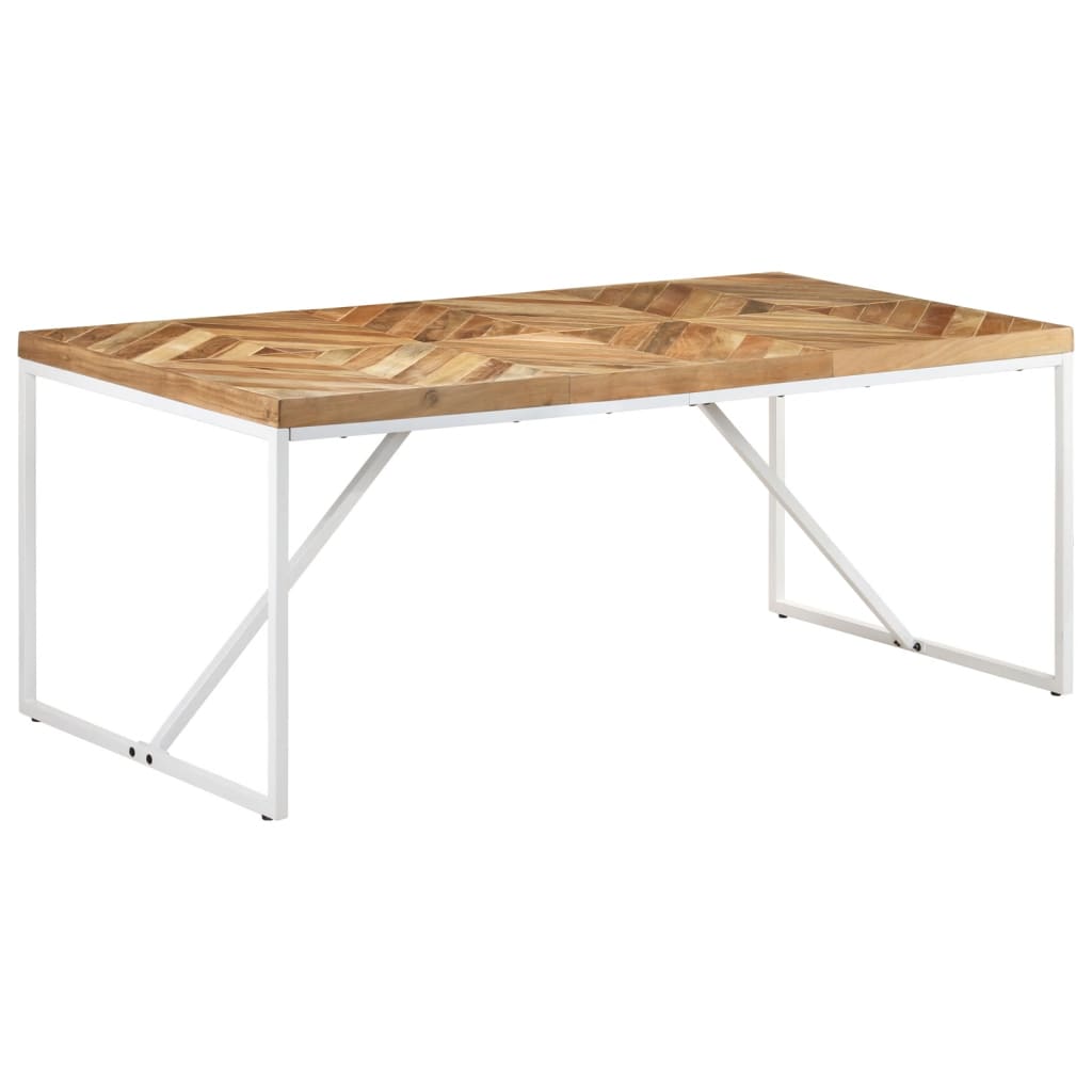 Solid Acacia & Mango Wood Dining Table 180x90 cm - Natural Finish