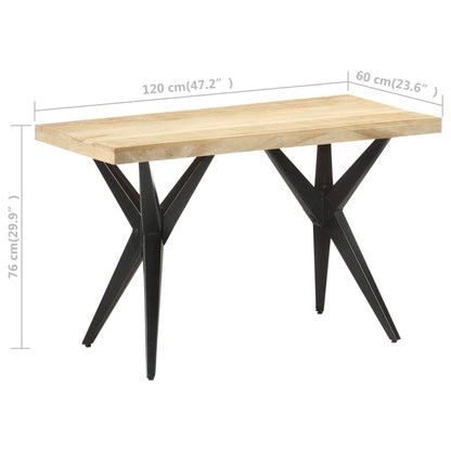 Solid Mango Wood Dining Table 120x60x76 cm - Rustic Elegance