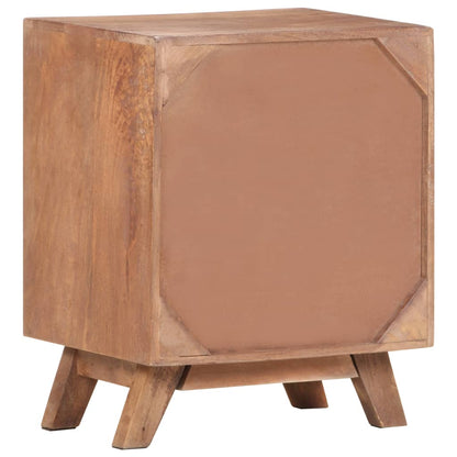 Solid Mango Wood Bedside Cabinet - 40x30x50 cm Vintage Charm