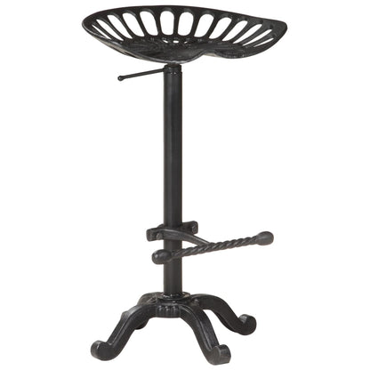 Sleek Black Cast Iron Bar Stool - Durable & Stylish Seating