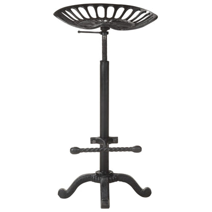 Sleek Black Cast Iron Bar Stool - Durable & Stylish Seating