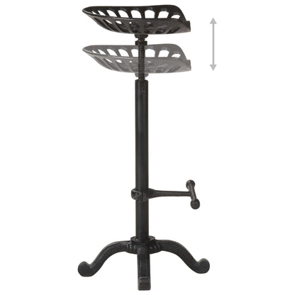 Sleek Black Cast Iron Bar Stool - Durable & Stylish Seating