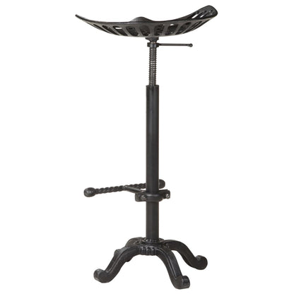 Sleek Black Cast Iron Bar Stool - Durable & Stylish Seating