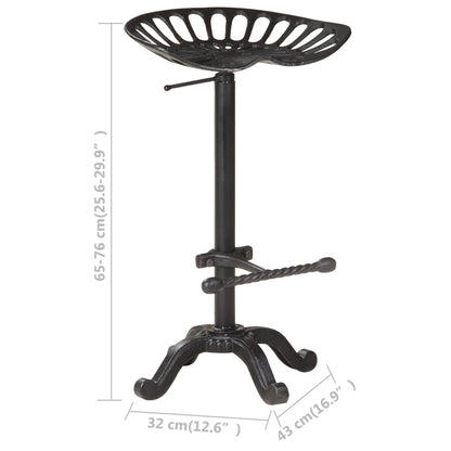 Sleek Black Cast Iron Bar Stool - Durable & Stylish Seating