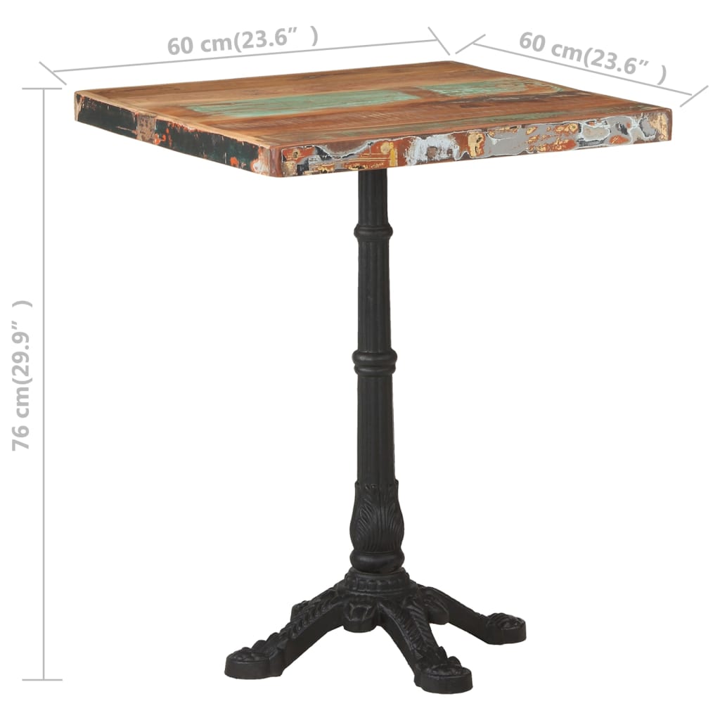 Reclaimed Wood Bistro Table 60x60x76 cm - Eco-Friendly Charm