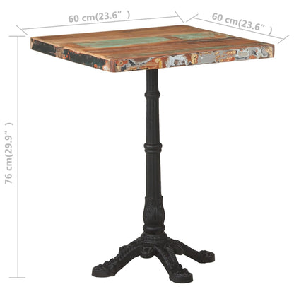 Reclaimed Wood Bistro Table 60x60x76 cm - Eco-Friendly Charm