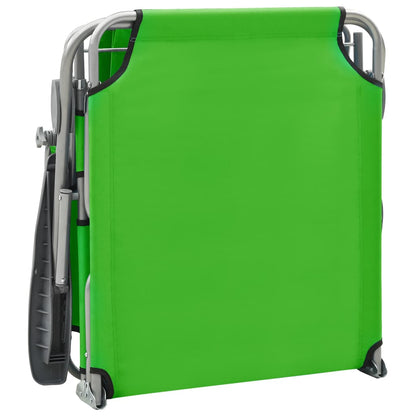 Sun Lounger with Canopy, Steel Frame, Green Finish