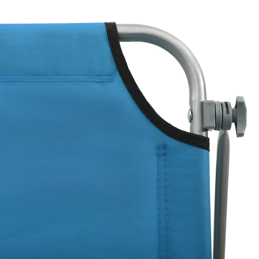 Steel Blue Sun Lounger with Canopy - Durable Outdoor Comfort