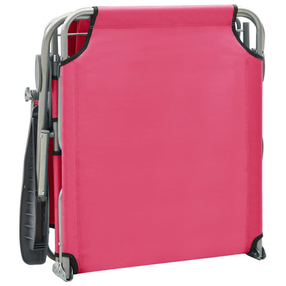 Steel Frame Pink Sun Lounger with Canopy - Durable & Stylish