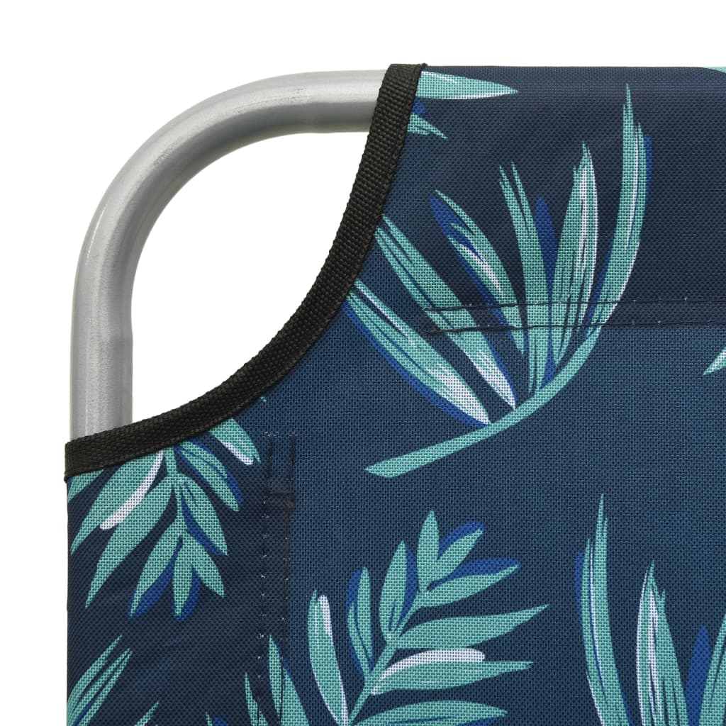 Steel Leaf Print Sun Lounger with Canopy - Stylish Outdoor Relaxation