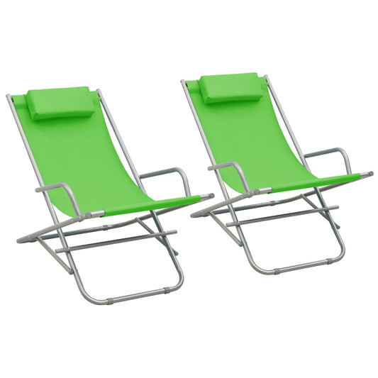 Set of 2 Green Steel Rocking Chairs - Stylish & Durable Design