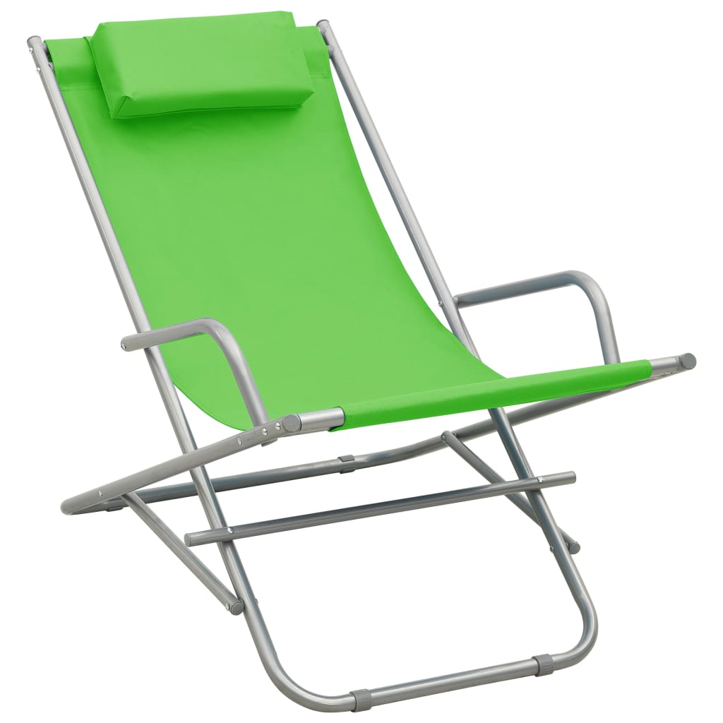 Set of 2 Green Steel Rocking Chairs - Stylish & Durable Design