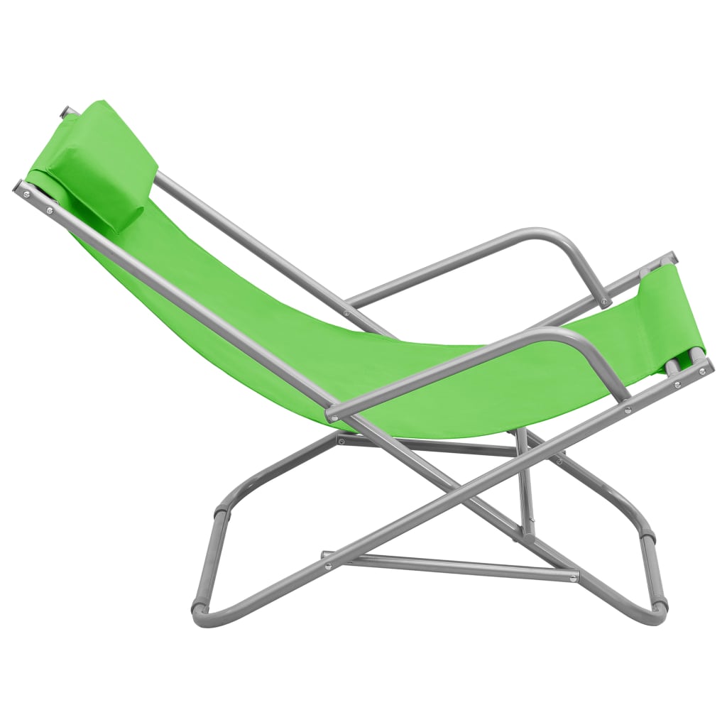 Set of 2 Green Steel Rocking Chairs - Stylish & Durable Design