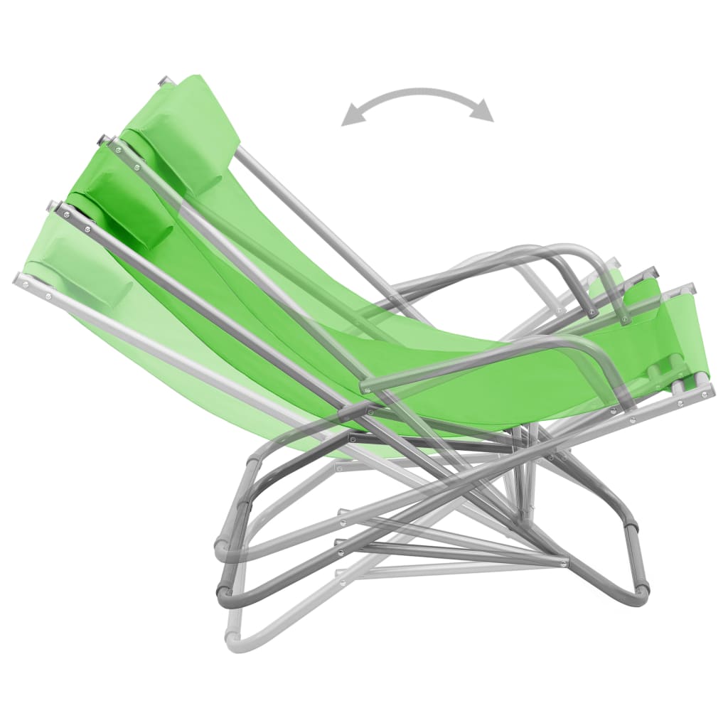 Set of 2 Green Steel Rocking Chairs - Stylish & Durable Design