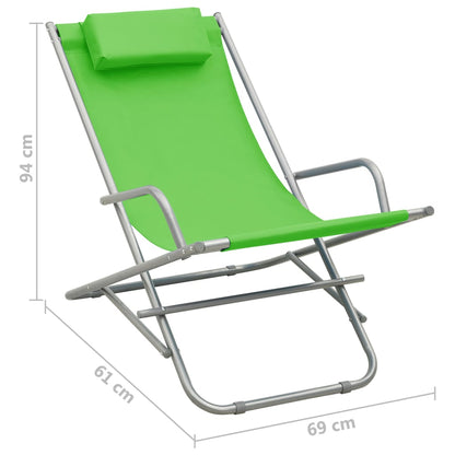 Set of 2 Green Steel Rocking Chairs - Stylish & Durable Design
