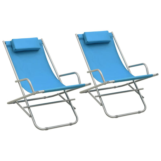 Steel Blue Rocking Chairs Set - 2 PCS, Cozy & Stylish Seating