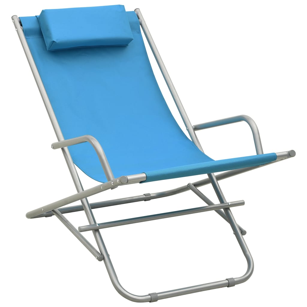 Steel Blue Rocking Chairs Set - 2 PCS, Cozy & Stylish Seating