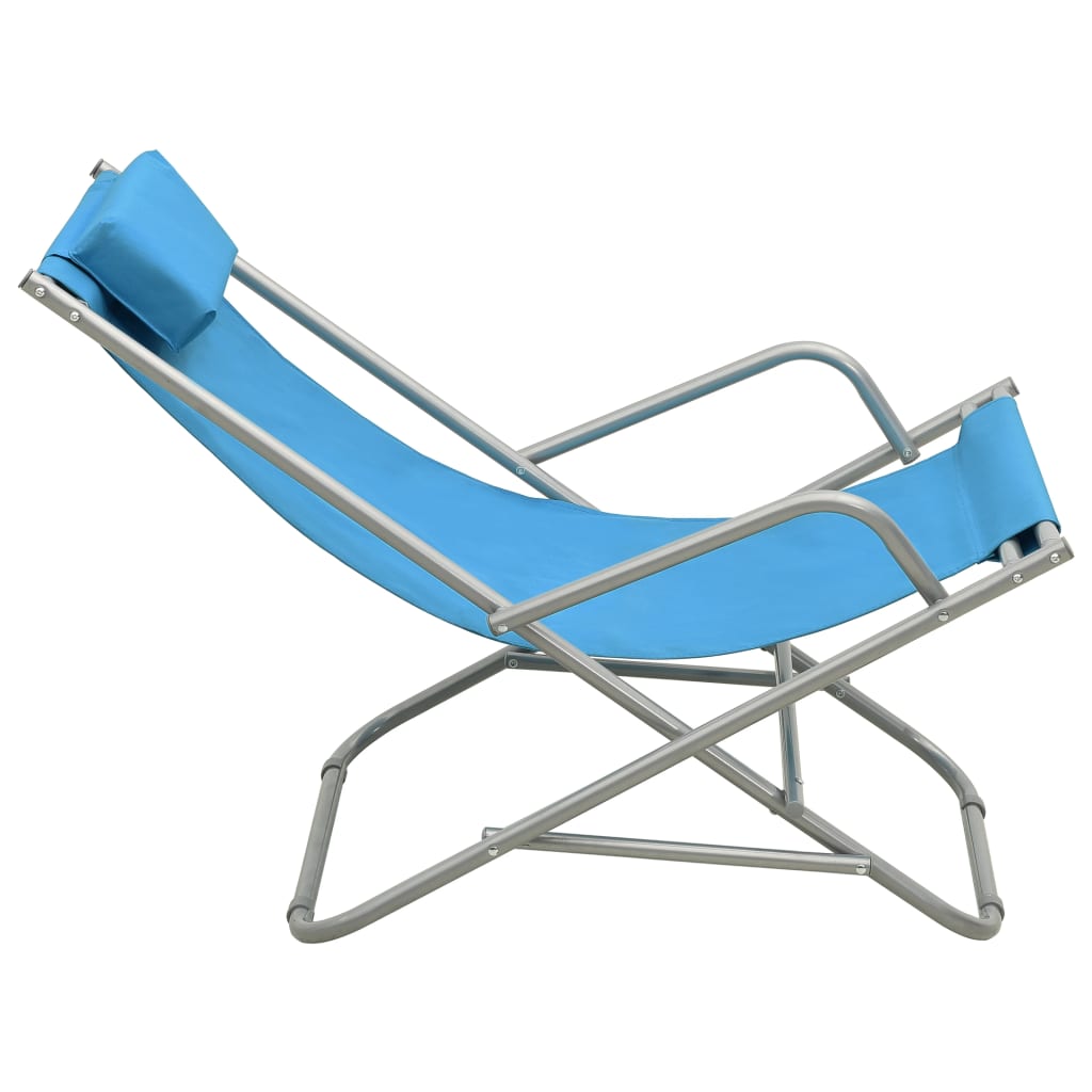 Steel Blue Rocking Chairs Set - 2 PCS, Cozy & Stylish Seating