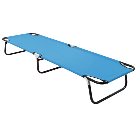 Turquoise Blue Steel Folding Sun Lounger - Relax in Style