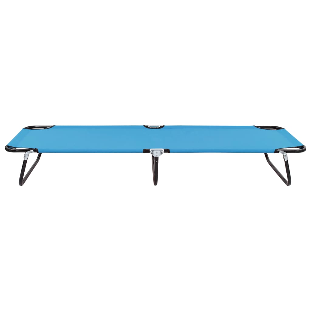 Turquoise Blue Steel Folding Sun Lounger - Relax in Style