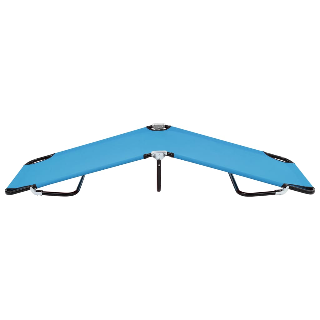 Turquoise Blue Steel Folding Sun Lounger - Relax in Style