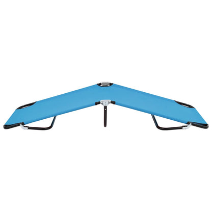 Turquoise Blue Steel Folding Sun Lounger - Relax in Style