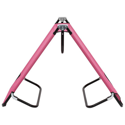Pink Folding Sun Lounger - Durable Steel Frame, Portable Comfort