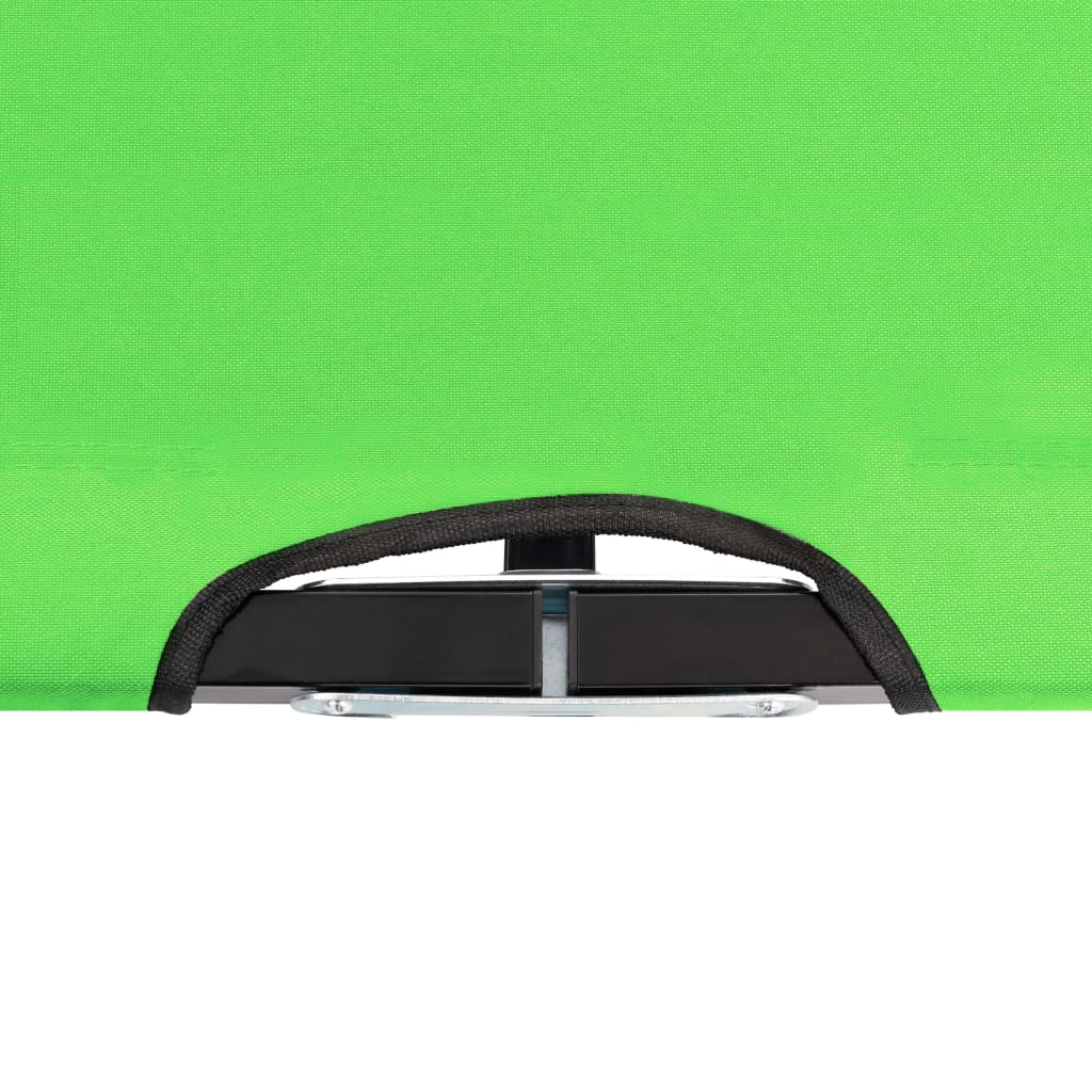 Dual Folding Sun Lounger - Green Steel Frame for Two Person Relaxation