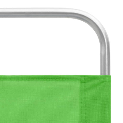 Set of 2 Green Fabric Folding Beach Chairs - Portable & Stylish