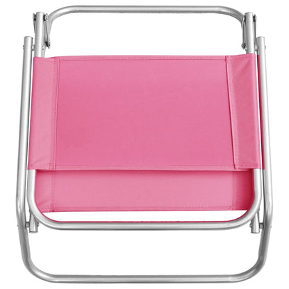 Stylish Pink Folding Beach Chairs Set of 2 - Durable Fabric Design