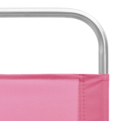 Stylish Pink Folding Beach Chairs Set of 2 - Durable Fabric Design