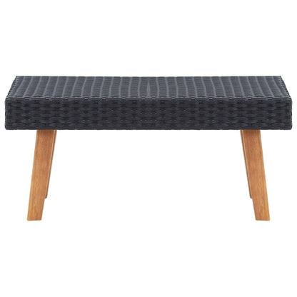 Garden Coffee Table Poly Rattan Black