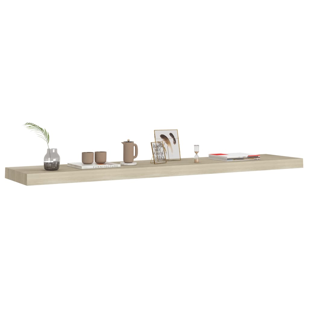 Oak Floating Wall Shelf 120x23.5x3.8 cm MDF - Stylish & Durable