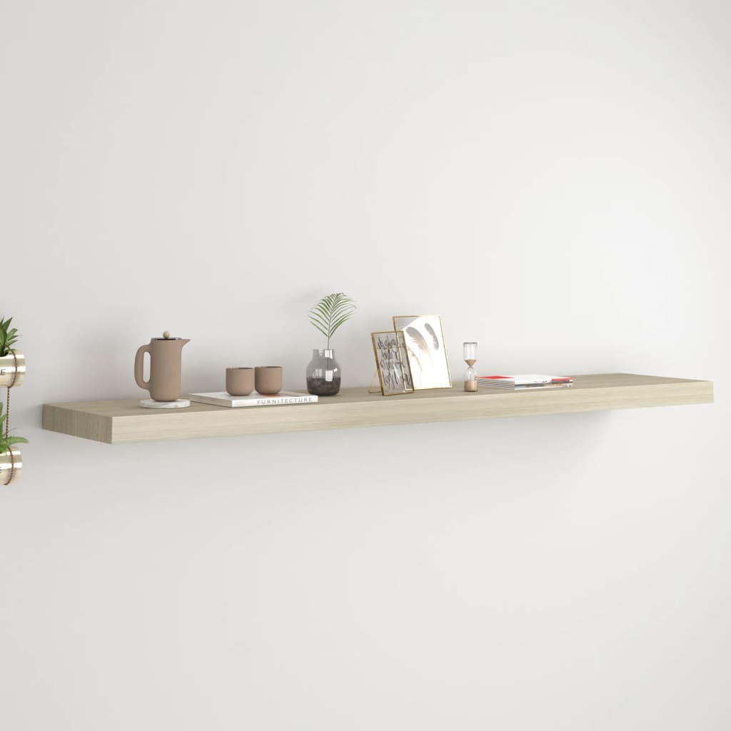 Oak Floating Wall Shelf 120x23.5x3.8 cm MDF - Stylish & Durable