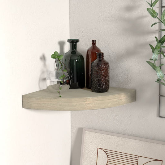 Oak Floating Corner Shelf 25x25x3.8 cm MDF - Stylish Storage Solution