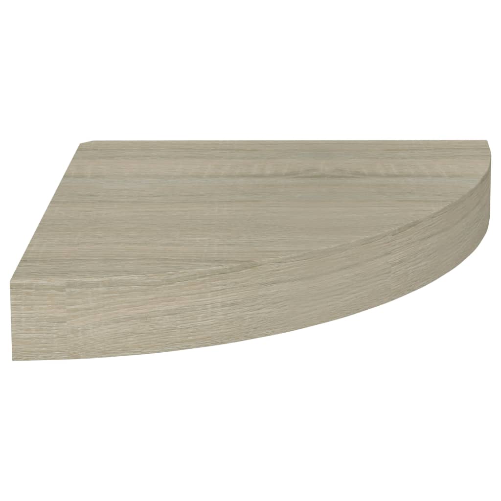 Oak Floating Corner Shelves - Set of 4, 25x25 cm MDF