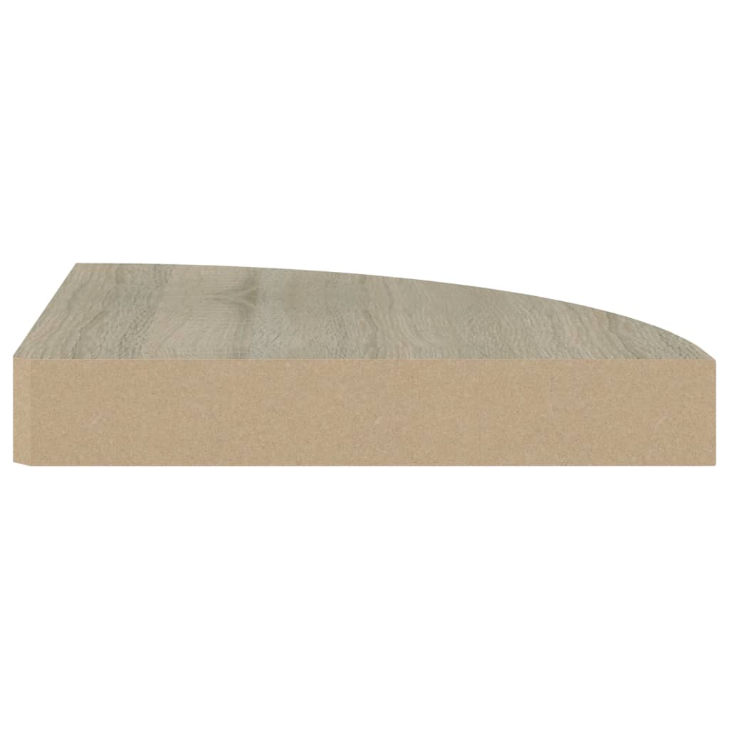 Oak Floating Corner Shelves - Set of 4, 25x25 cm MDF