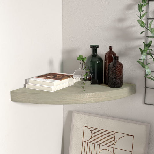 Oak Floating Corner Shelf 35x35x3.8 cm MDF - Stylish Home Decor