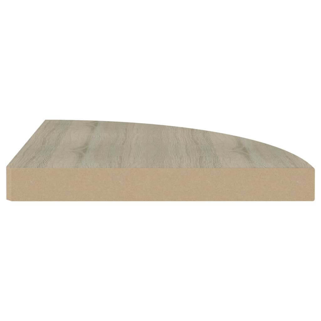 Oak Floating Corner Shelves 2pcs MDF 35x35cm - Stylish Storage